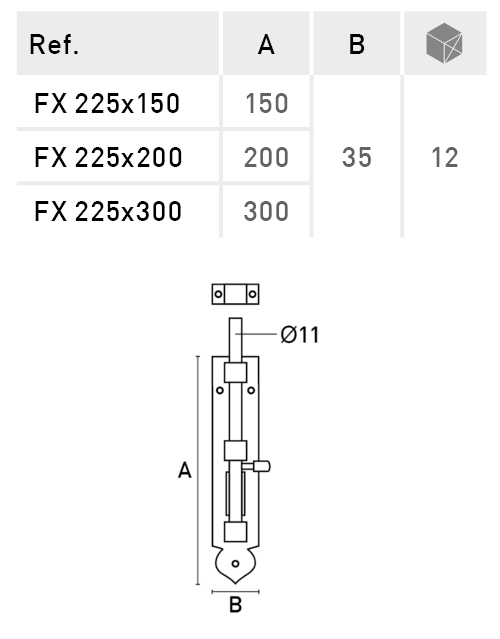 Fecho r�stico - LAT�O LACADO PRETO